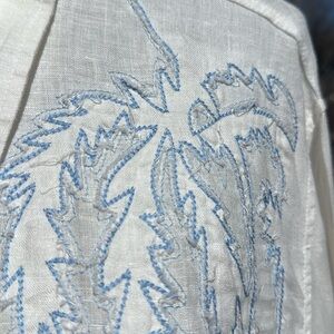 RED Vintage Valentino Gauze Western Shirt Blue Stitching sz 52 Italy AS …